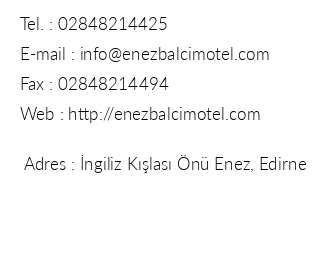 Enez Balc Apart Motel iletiim bilgileri